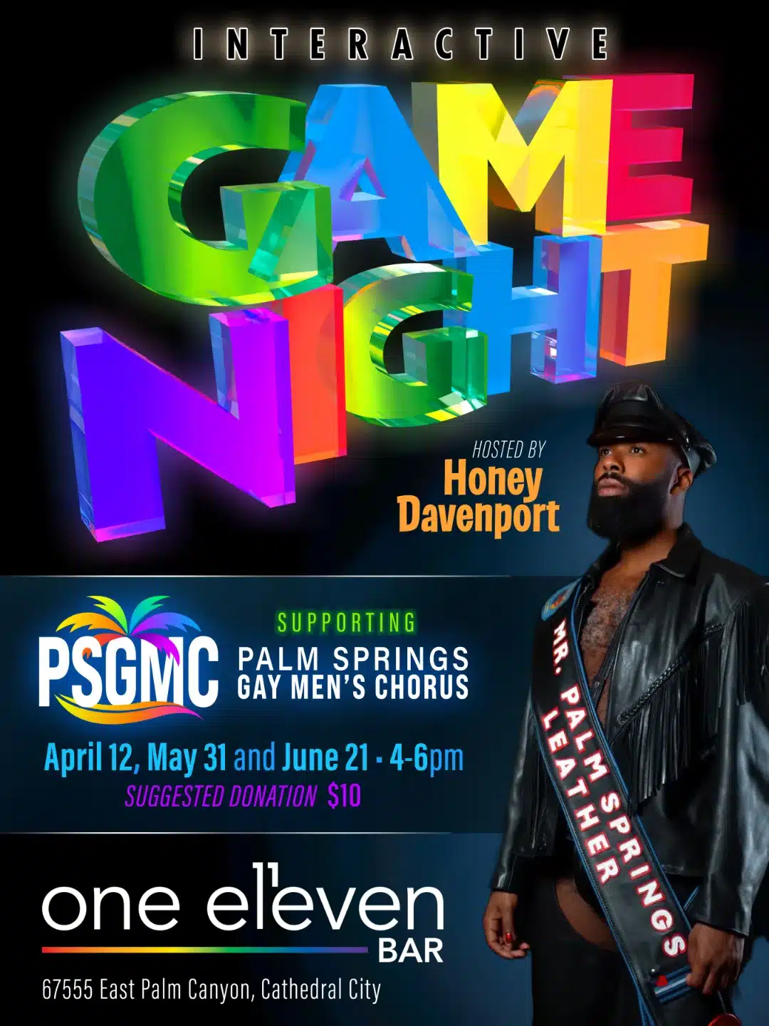 Game Night, supporting Palm Springs Gay Men's Chorus.